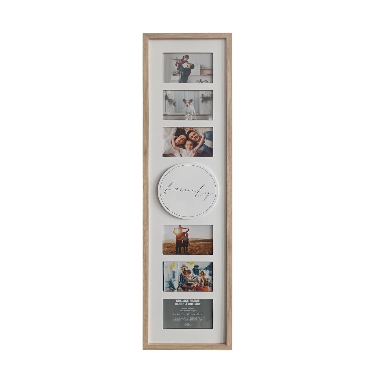 6 Opening 4" x 6" Natural Woodgrain Family Collage Frame with Mat by Studio Décor®